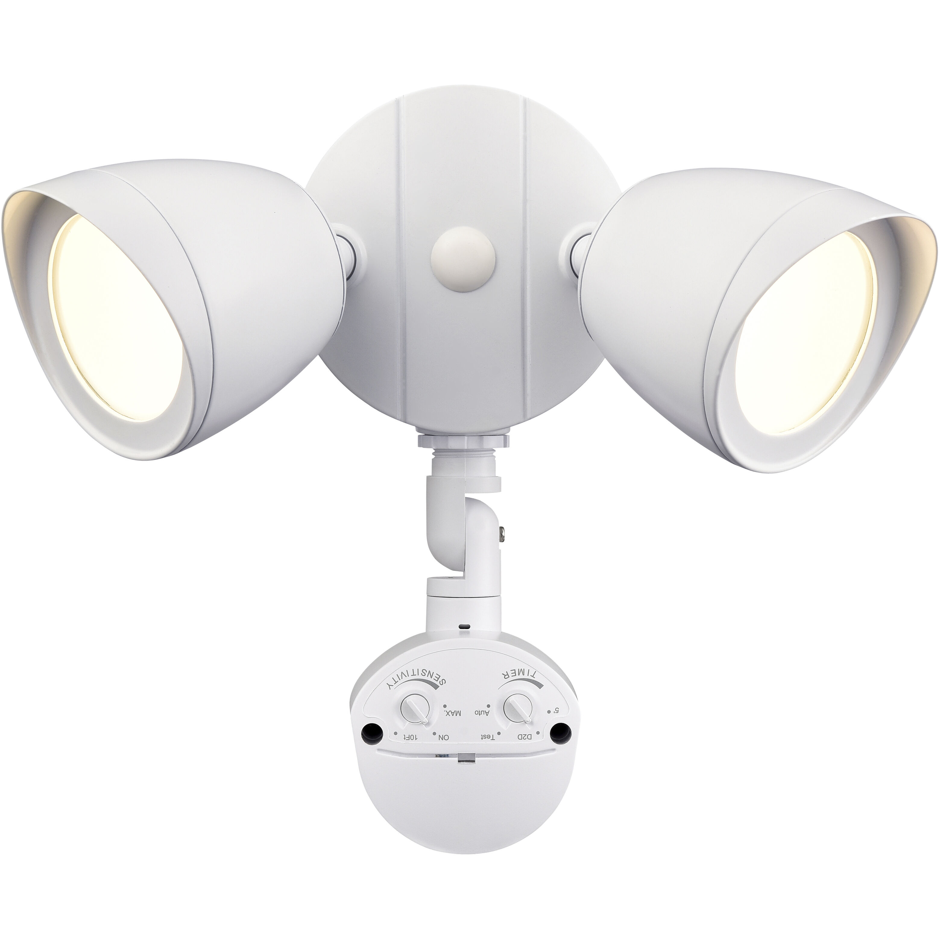 Twin Head LED 7 inch Matte White Outdoor Security Flood Light